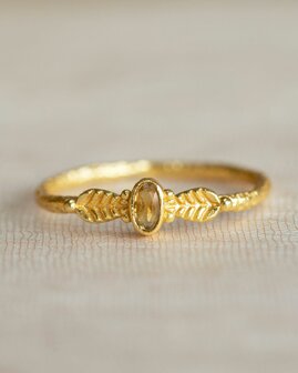 Muja-Juma - Ring - verguld - Adore - citrine - maat 54 of 58