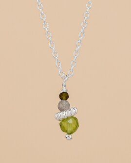 MUJA JUMA - Ketting - zilver - Soul - Peridot