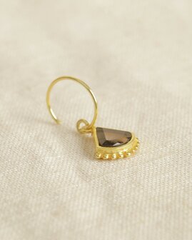 Muja Juma - Earring - goldplated pendant - ZULU - smoky quartz