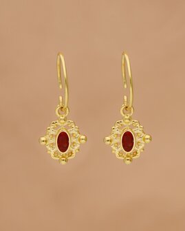 Muja Juma - Earring - goldplated pendant - Balsem - Red Jasper