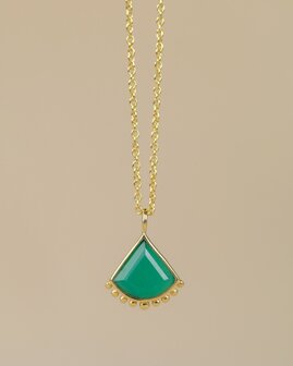 Muja Juma - necklace - Gold Plated - Zulu - Green agate