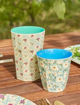 Rice - Melamine Cup - Mint- Summer Bloom Print