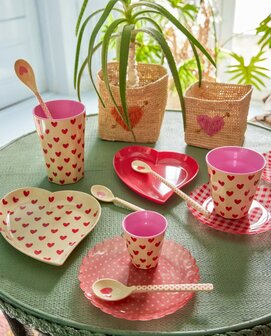 Rice - Melamine Cup - groot - Cr&egrave;me - Darling Hearts Print