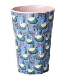 Rice - Melamine Cup - groot - Blauw - Swan Lake Print