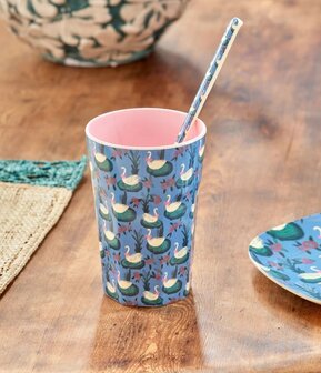 Rice - Melamine Cup - groot - Blauw - Swan Lake Print