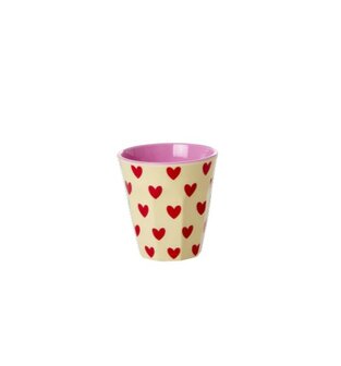 Rice - Melamine Cup - Espresso - extra klein - Cr&egrave;me - Darling Hearts Print