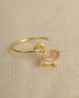 Muja Juma - Earring - Goldplated -Tiwi - Peach moonstone