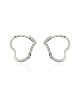 Muja Juma - Earring - small hoops - silver - heart shaped 