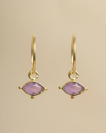 Muja Juma - Earring - Goldplated -Tiwi - Amethyst