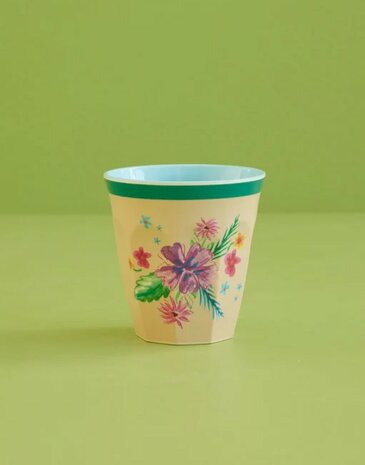 Rice - Melamine Cup - Crème - Arda Bloom Print