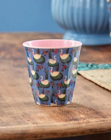 Rice - Melamine Cup - Blauw - Swan Lake Print