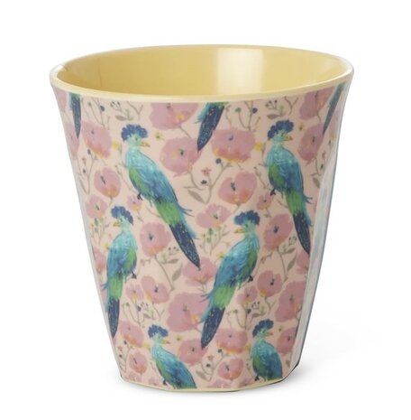 Rice - Melamine Cup - Zacht roze - Exotic Bird Print