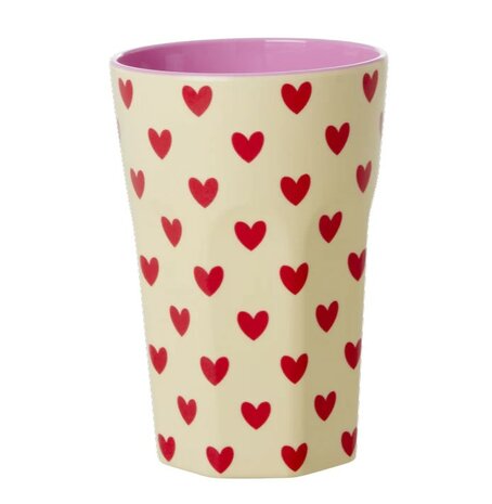 Rice - Melamine Cup - groot - Crème - Darling Hearts Print