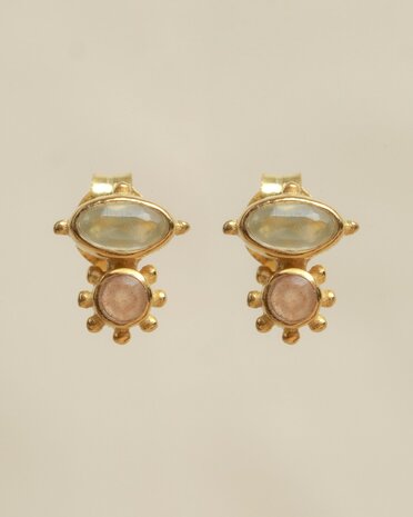 Muja-Juma- Earring - stud - goldplated - oval - GUARANI - Prenite