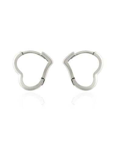 Muja Juma - Earring - small hoops - silver - heart shaped 